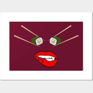 Sushi lips Posters and Art